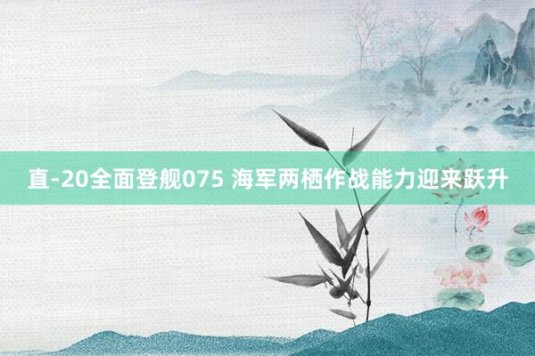 直-20全面登舰075 海军两栖作战能力迎来跃升