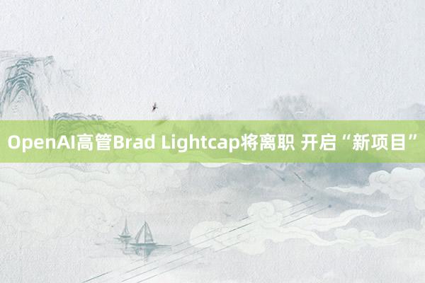 OpenAI高管Brad Lightcap将离职 开启“新项目”