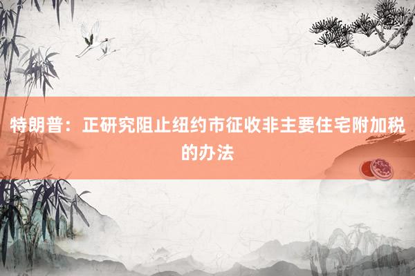 特朗普：正研究阻止纽约市征收非主要住宅附加税的办法