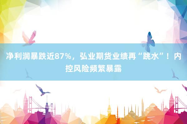 净利润暴跌近87%，弘业期货业绩再“跳水”！内控风险频繁暴露