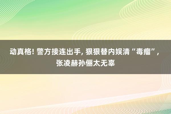 动真格! 警方接连出手, 狠狠替内娱清“毒瘤”, 张凌赫孙俪太无辜