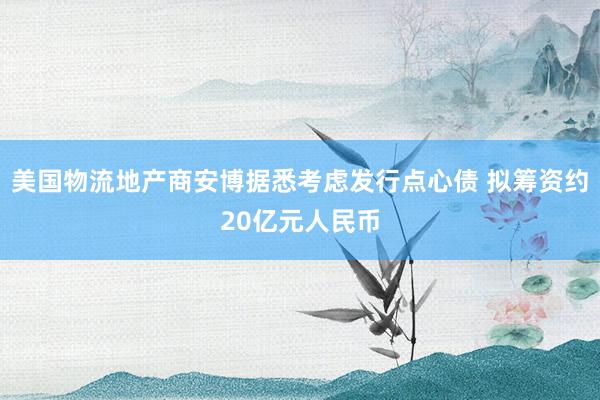 美国物流地产商安博据悉考虑发行点心债 拟筹资约20亿元人民币