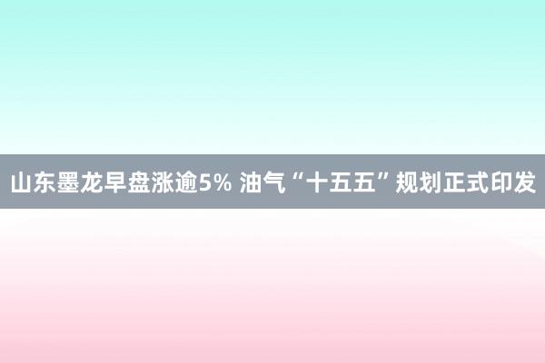 山东墨龙早盘涨逾5% 油气“十五五”规划正式印发