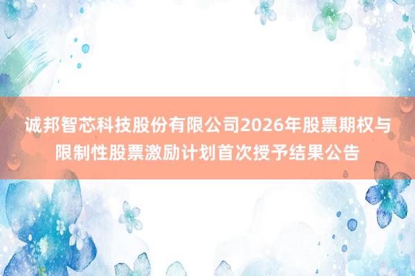诚邦智芯科技股份有限公司2026年股票期权与限制性股票激励计划首次授予结果公告