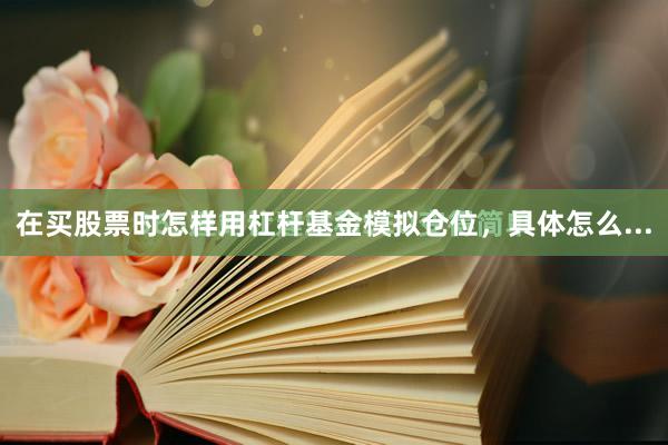 在买股票时怎样用杠杆基金模拟仓位，具体怎么...