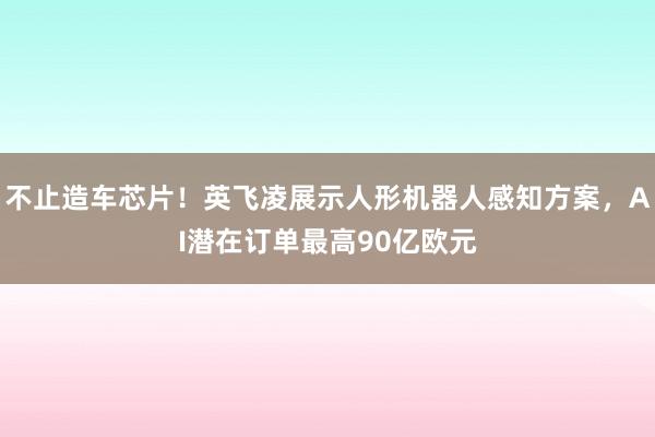 不止造车芯片！英飞凌展示人形机器人感知方案，AI潜在订单最高90亿欧元