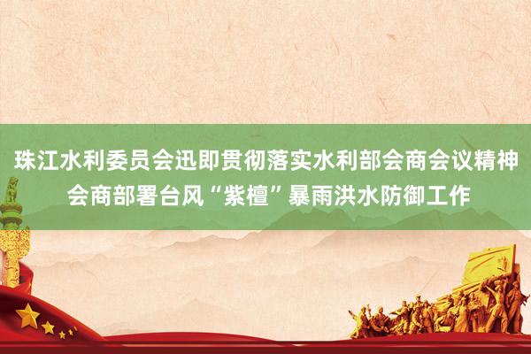 珠江水利委员会迅即贯彻落实水利部会商会议精神 会商部署台风“紫檀”暴雨洪水防御工作