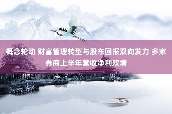 概念轮动 财富管理转型与股东回报双向发力 多家券商上半年营收净利双增
