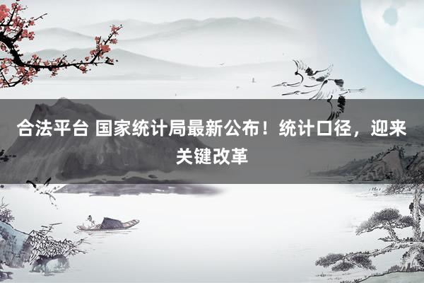 合法平台 国家统计局最新公布！统计口径，迎来关键改革