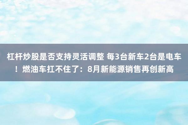 杠杆炒股是否支持灵活调整 每3台新车2台是电车！燃油车扛不住了：8月新能源销售再创新高