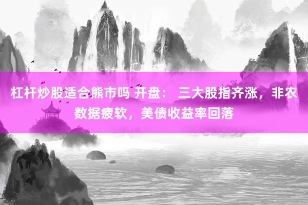 杠杆炒股适合熊市吗 开盘： 三大股指齐涨，非农数据疲软，美债收益率回落