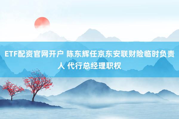 ETF配资官网开户 陈东辉任京东安联财险临时负责人 代行总经理职权