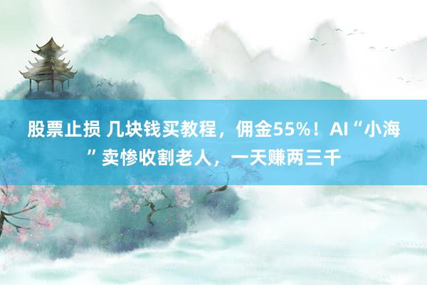 股票止损 几块钱买教程，佣金55%！AI“小海”卖惨收割老人，一天赚两三千